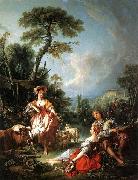 Francois Boucher A Summer Pastoral oil